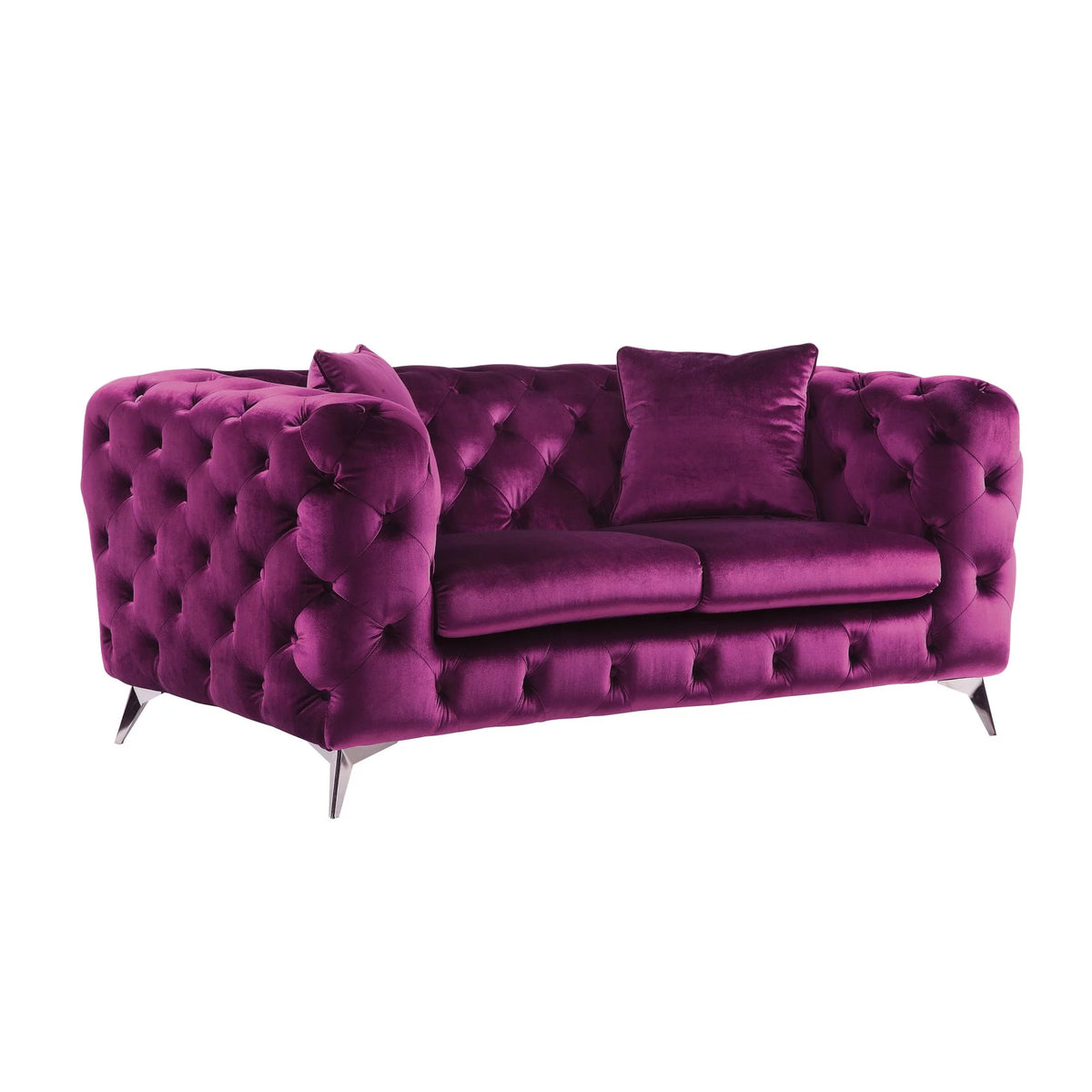 Purple Fabric Loveseat F93827