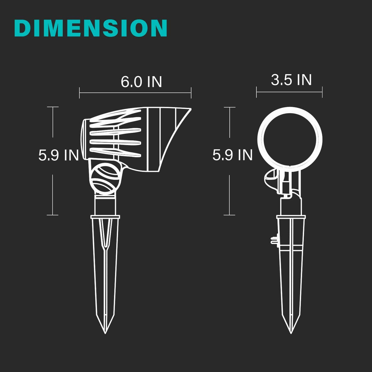 Halogen 50W Outdoor Spot Lights Waterproof Low Voltage Lighting with Spike Stand, 8 Pack F523522