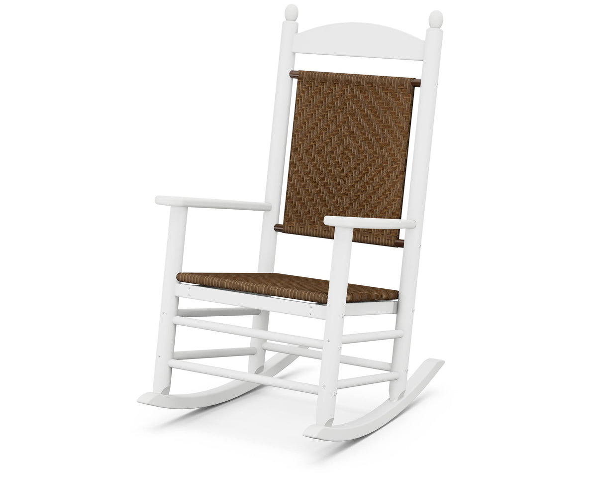 White/Tigerwood Woven Rocking Chair V979169