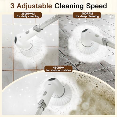 Cordless Electric Spin Scrubber with 8 Replaceable Brush Heads B88731