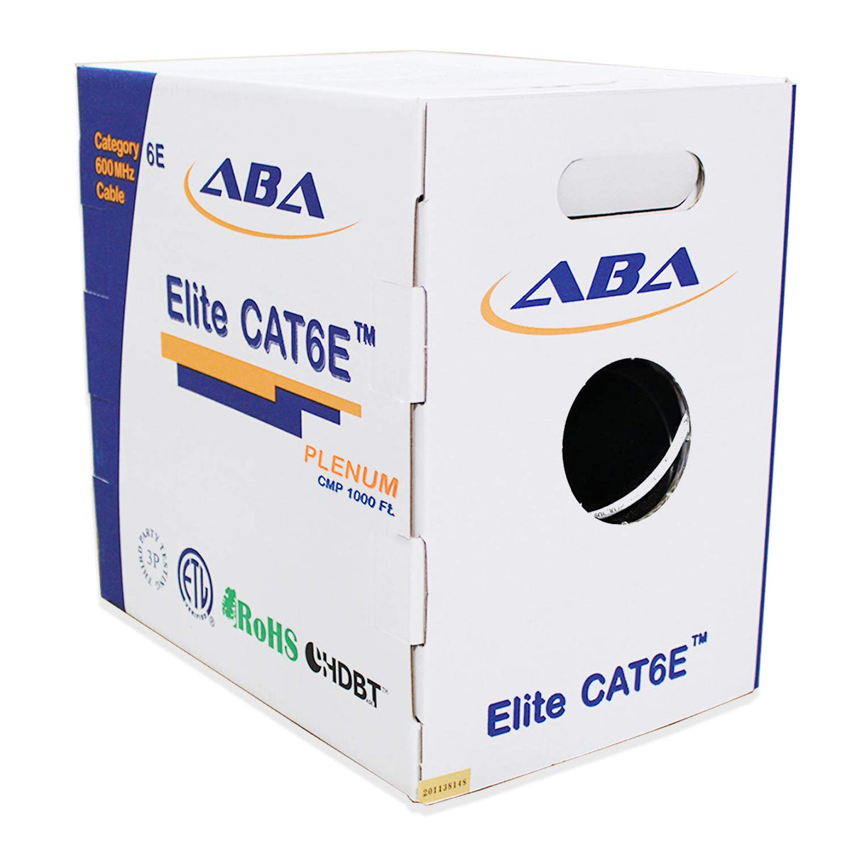 Cat6e Plenum 600MHz CMP 23AWG UTP Solid 100% Pure Copper 1000 Feet Box Green G473070