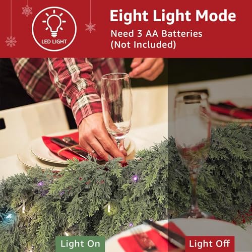 9ft Prelit Faux Pine Garland with Lights N1978