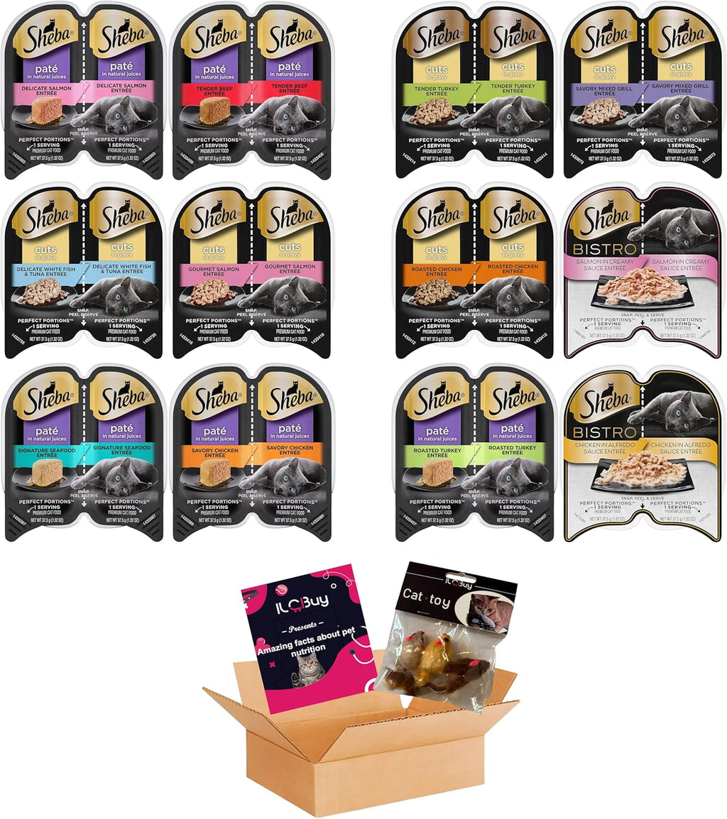 12 Trays 2.6 Oz Each Assorted Cuts in Gravy Pate in Natural Juice Cat Food R394