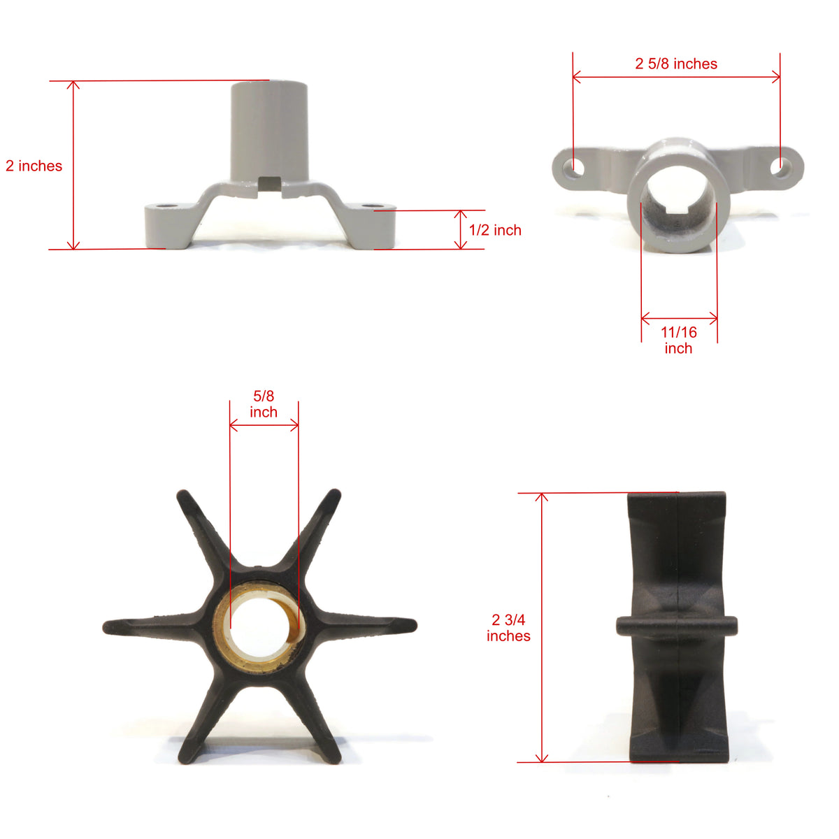 Water Pump Impeller Kit For 1994 Evinrude 45 HP Outboards K95279