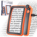 Rechargeable LED Magnifying Glass 5X Folding Rectangular Handheld Lighted Magnifier L24290