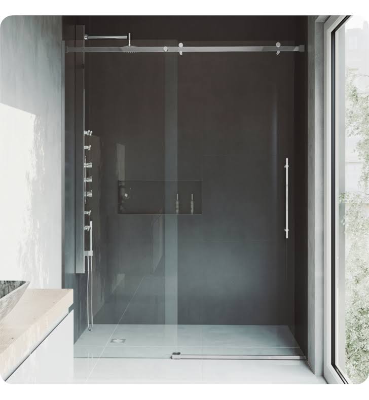60-Inch Frameless Shower Door with Clear Glass J664