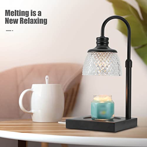 Black Electric Candle Warmer Lamp with 2 Bulbs Height Adjustable Dimmer R615