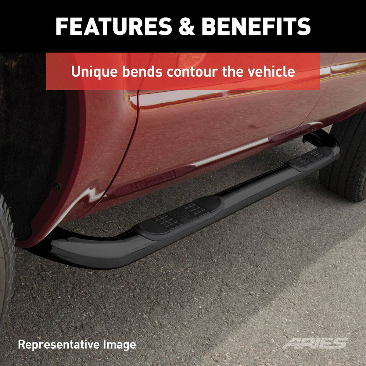Black 3-Inch Round Side Bars X3250
