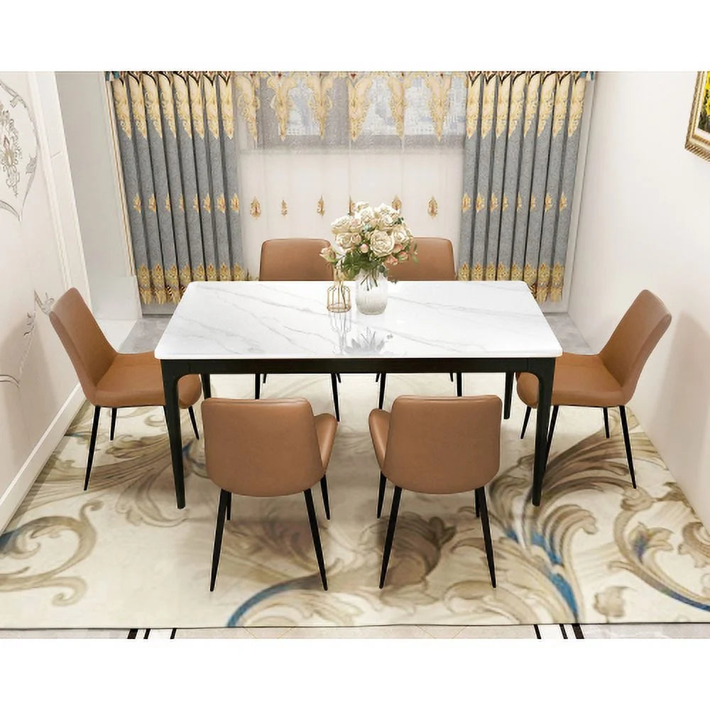 White 63 inch Sintered Stone Dining Table S497