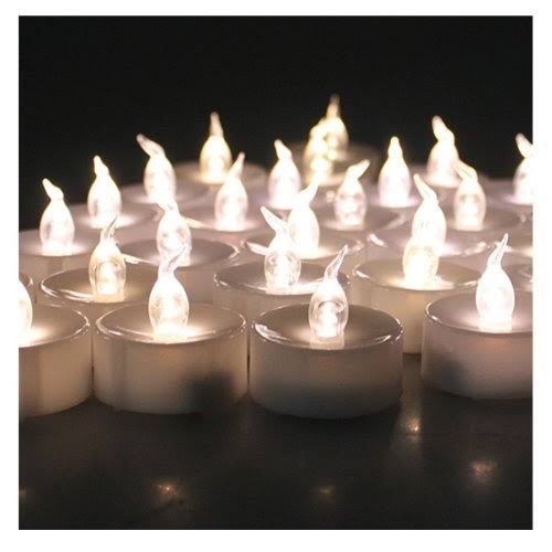 100 Battery Operated LED Warm White Tea Light Candle L6141