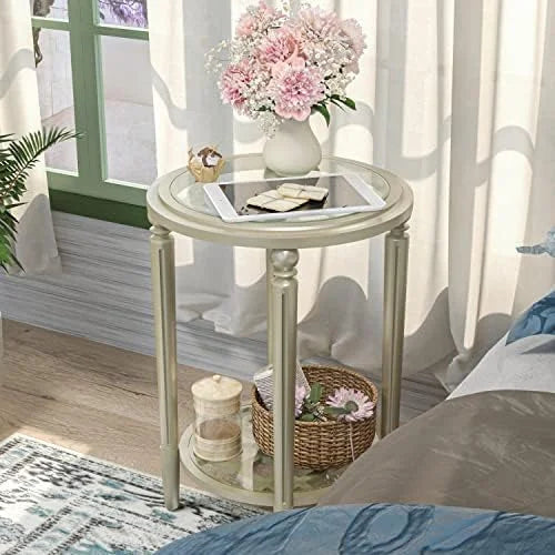 Modern 32" Round Tempered Glass Coffee Table V7979