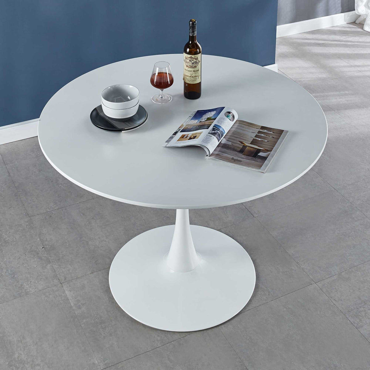 White Tulip Dining Table with Round MDF Top P980