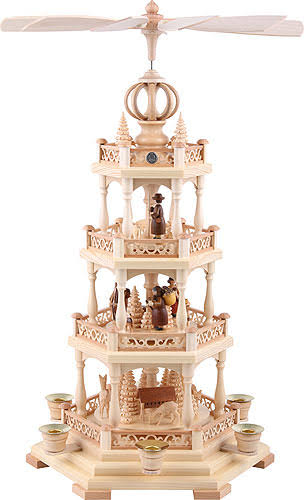 Natural 3-tier Christmas Pyramid, Height 58 cm Z739