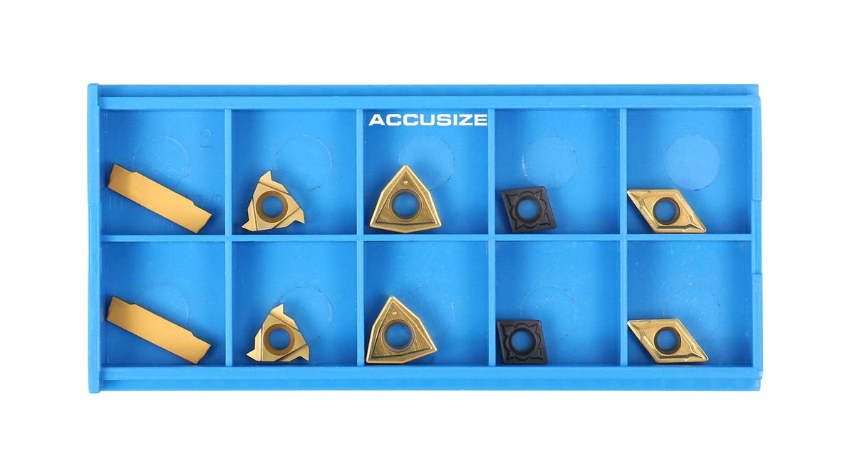 2 Pc of Each Kind of Carbide Inserts, CVD Coated and Tin Coated, Total 10 Pieces G1168