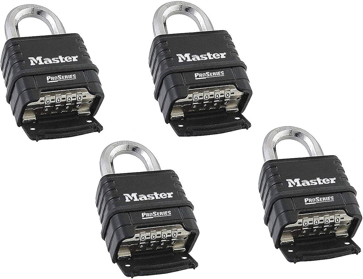 Combination Padlock 4 Pack Black/Silver Q2972