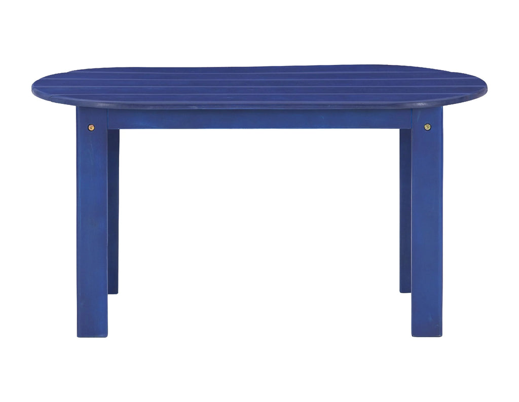 Blue Mid-Century Oval Coffee Table C2111