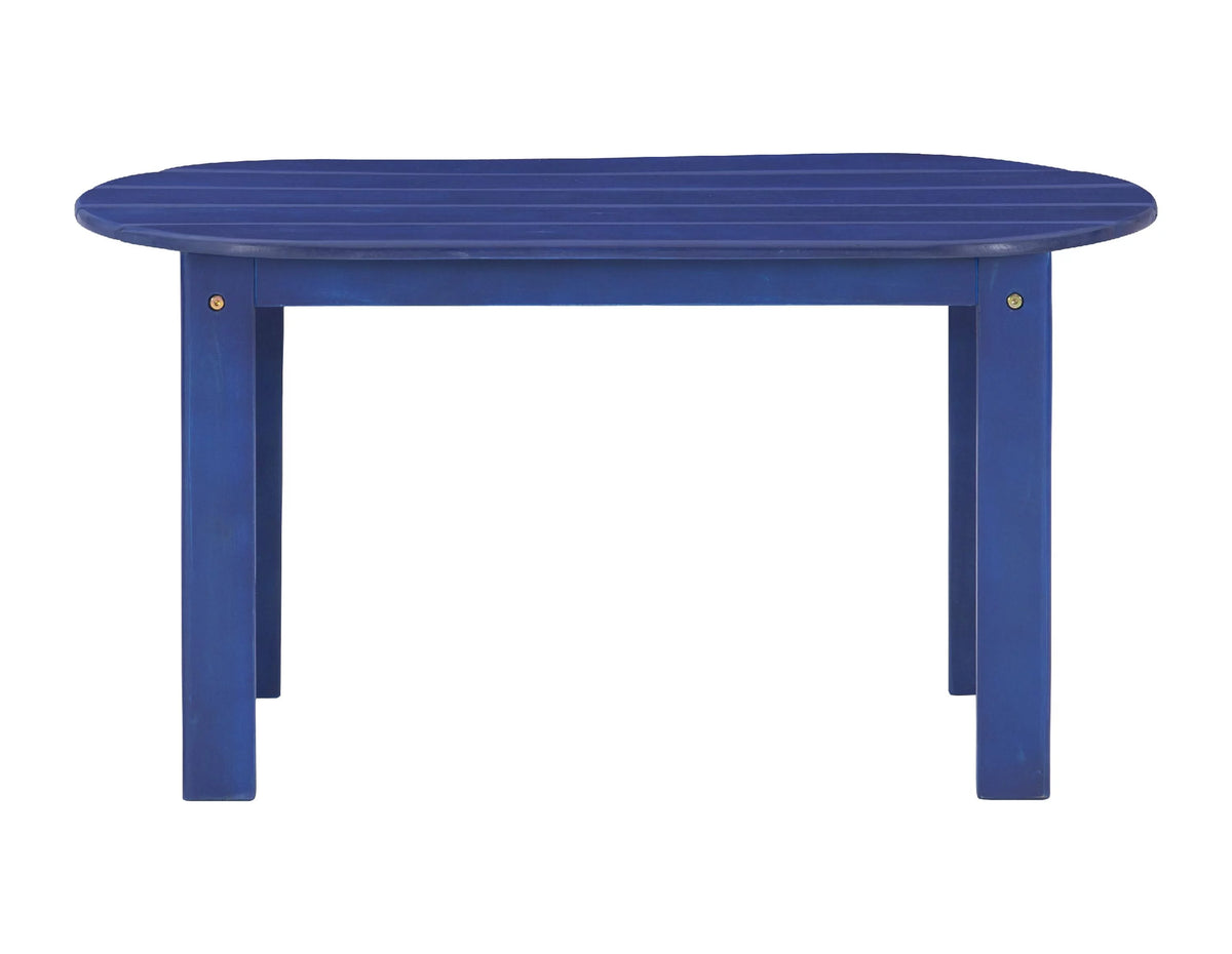 Blue Mid-Century Oval Coffee Table C2111