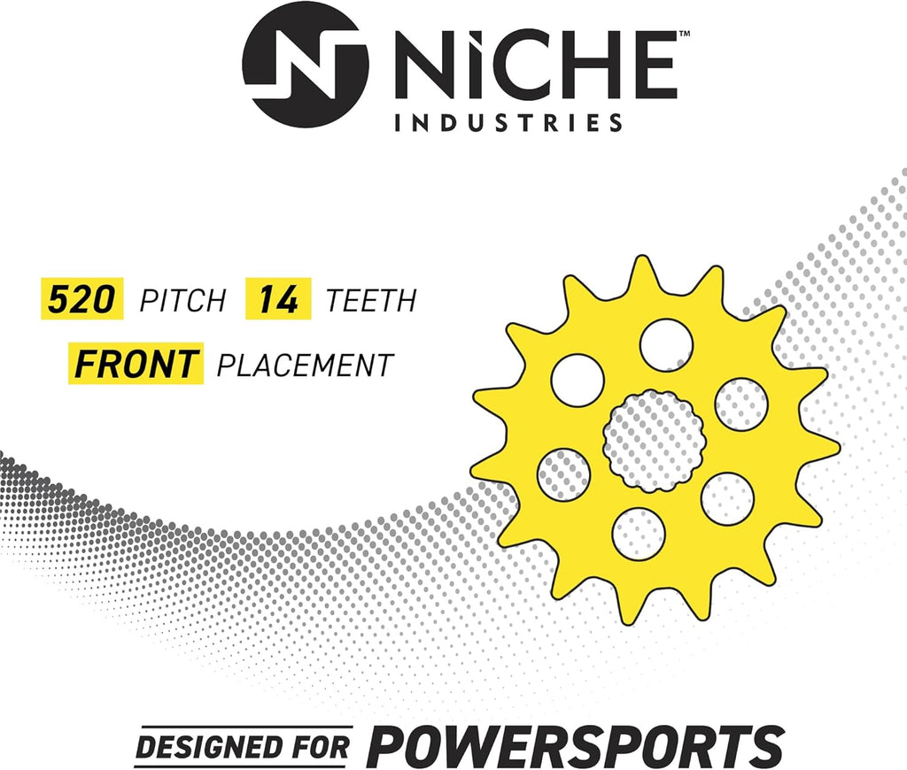 Pitch Front and Rear Drive Sprocket Kit for Yamaha Banshee 350 Pack of 2 Y78911