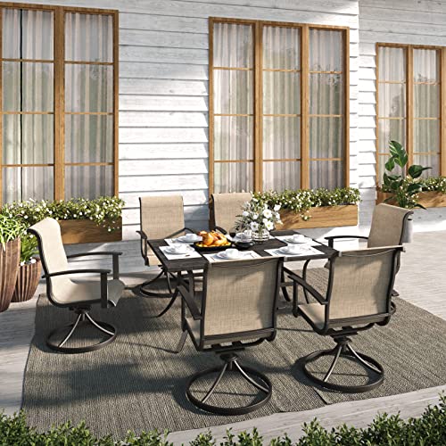 7-Piece Patio Dining Set with Swivel Chairs and Rectangular Dining Table N717643