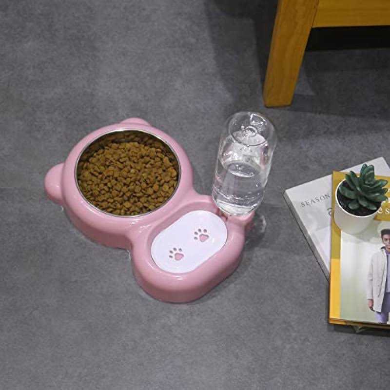 Metal Elevated Dog Bowls with Slow Feeder and Spillproof Mat P277