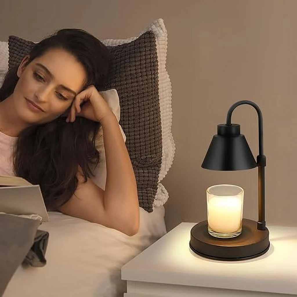Black Dimmable Candle Warmer Lamp with 2 Bulbs F11069