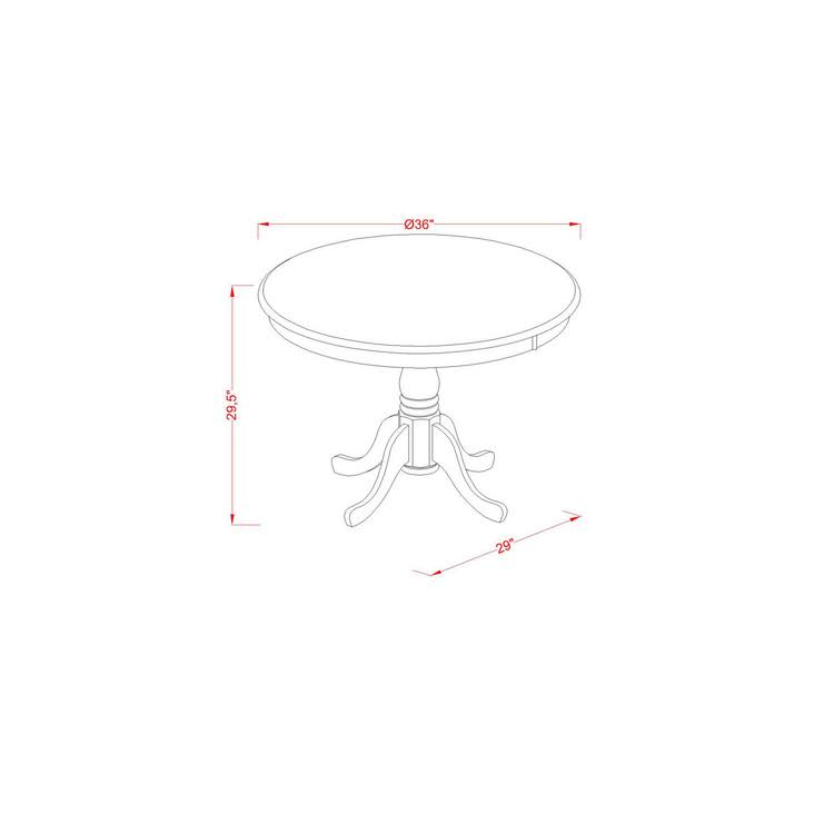 5pc Dining Room Table and Faux Leather Seat Chairs P58205