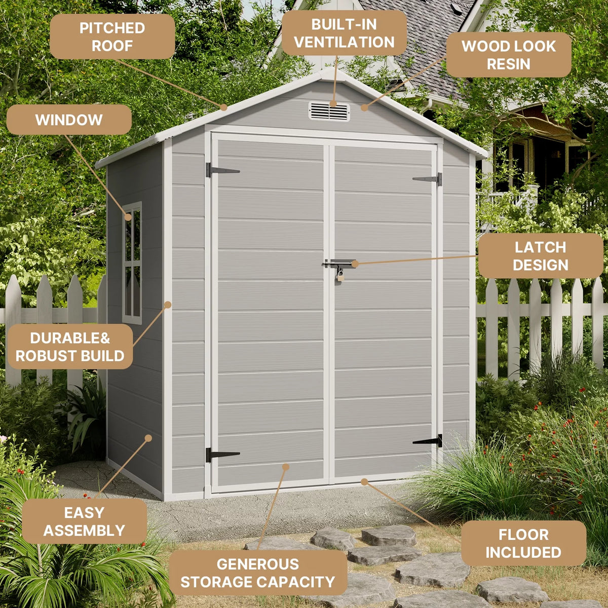 6 x 4 ft Resin Storage Shed S585