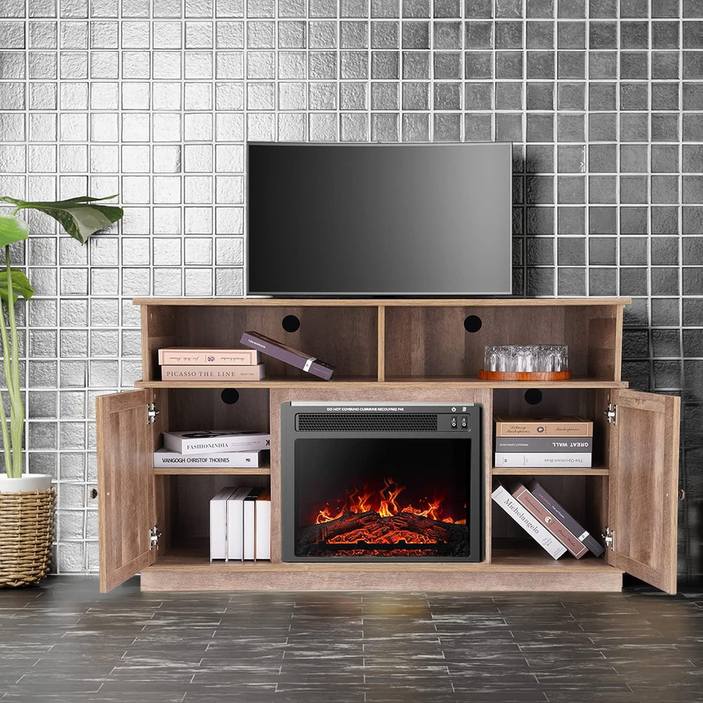 Electric Fireplace TV Stand with Heater for TVs up to 50 Inch R475