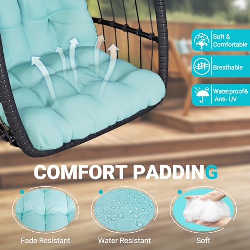 Egg Chair with Stand Rattan Wicker Hanging Swing Hammock Chair U9926