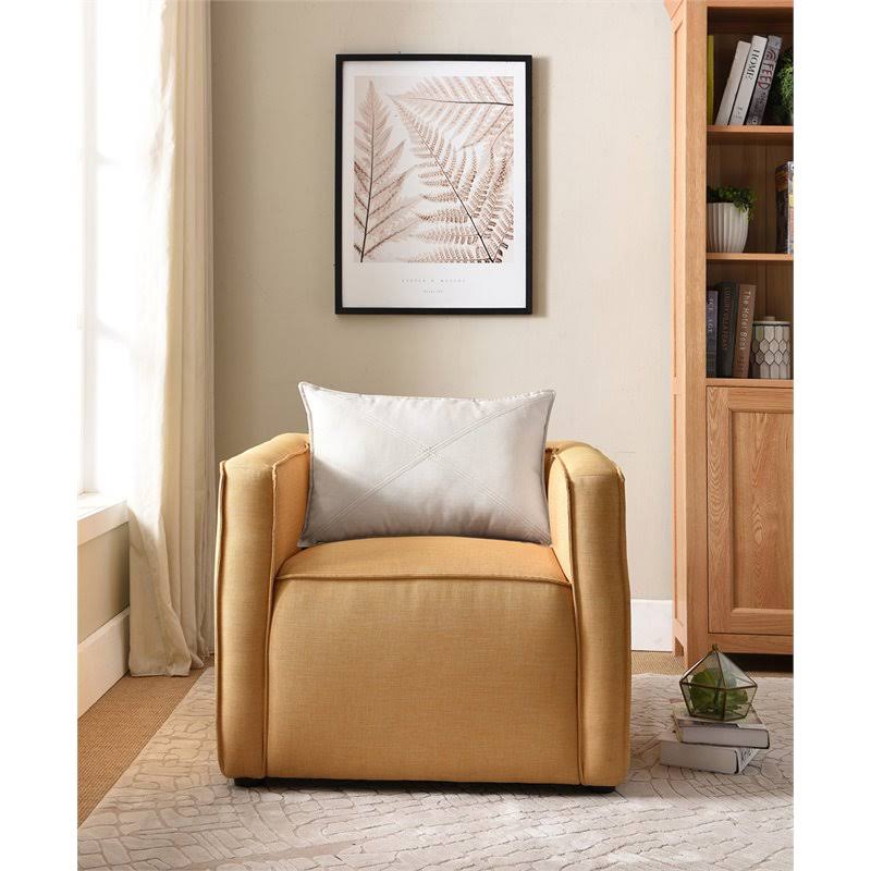 Yellow Fabric Accent Chair I669276
