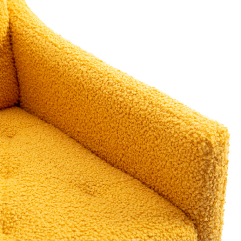 Camel Mustard Teddy Accent Chair with Metal Feet K301338