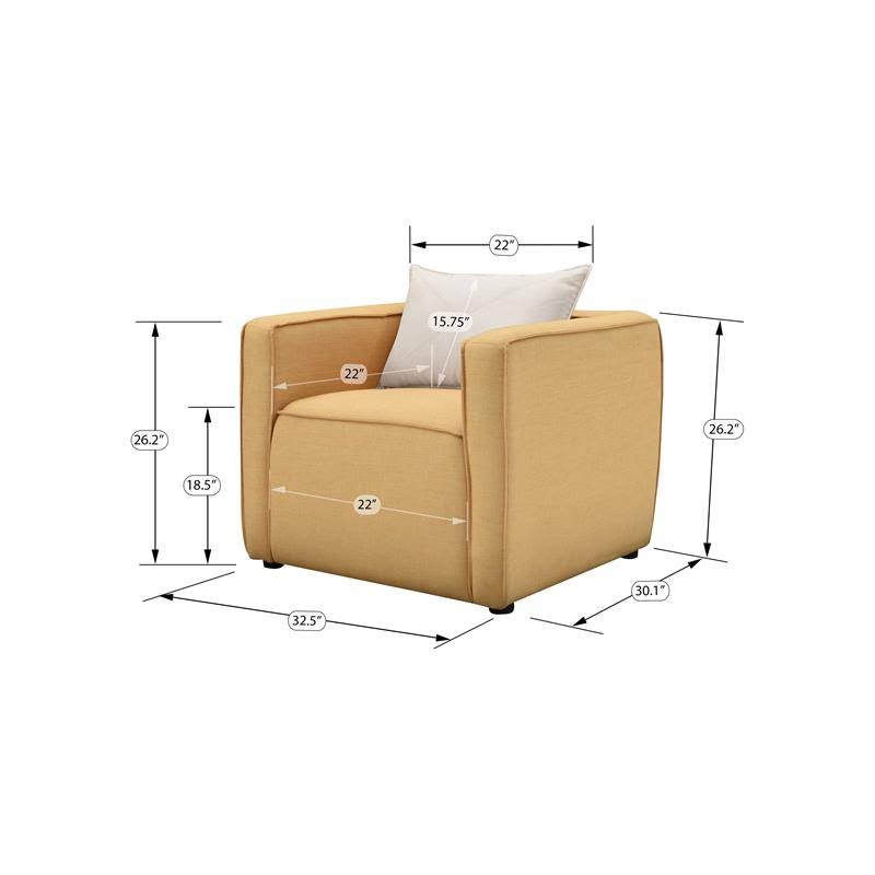 Yellow Fabric Accent Chair I669276