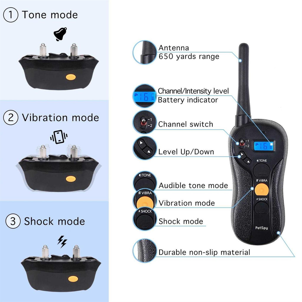 Dog Training Shock Collar with Vibration Electric Shock T615123