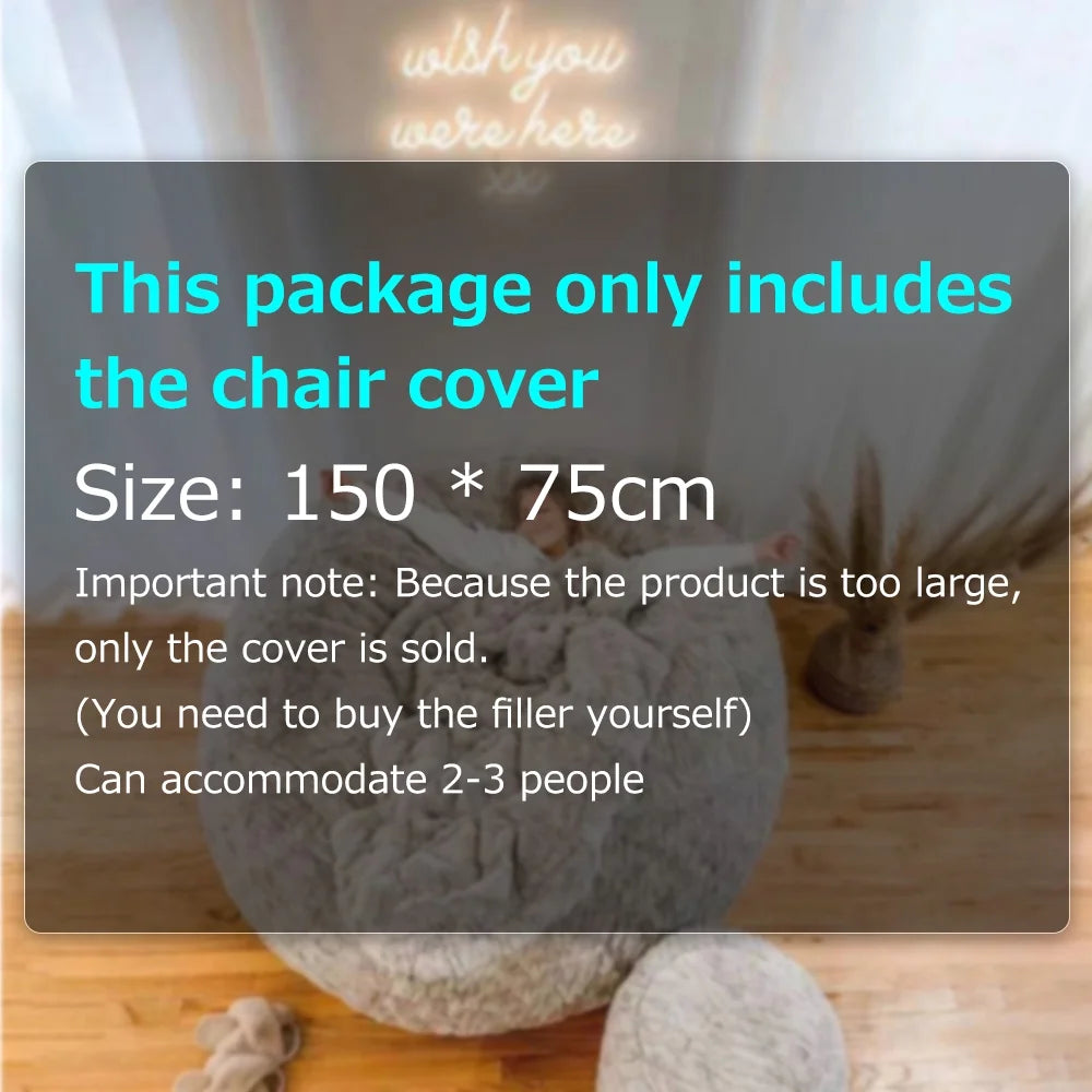 Bean Bag Chair Cover Large Round Soft Fluffy M137099