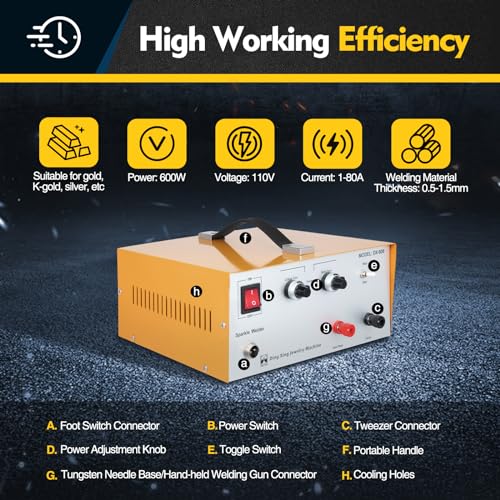 110V 600W 80A Electric Spot Welder with Foot Pedal L632