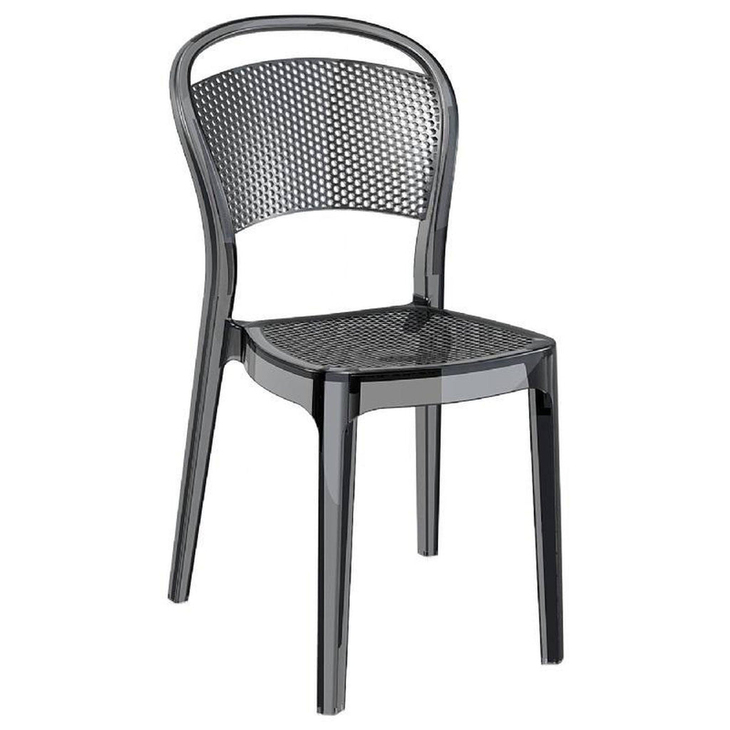 Transparent Black Polycarbonate Dining Chair Set of 2 U251
