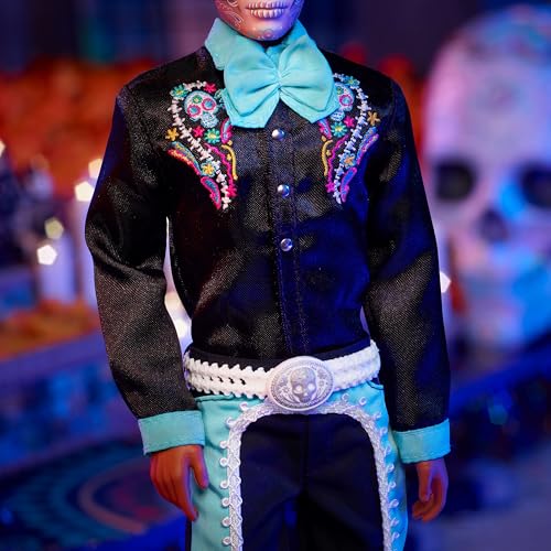 2024 Día De Muertos Ken Doll in Black Suit with Sky Blue Accents Q546900