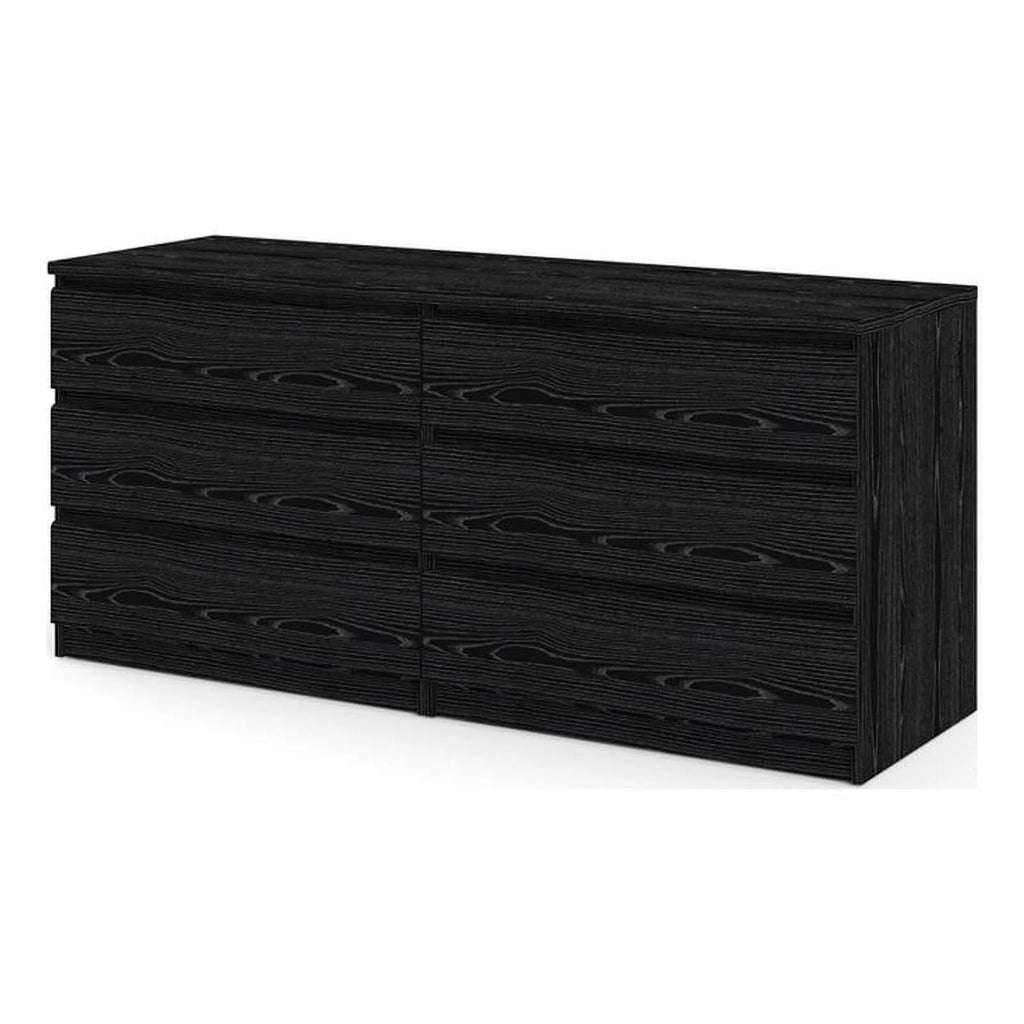 2 Piece Dresser and Chest Set Black Woodgrain Q494970