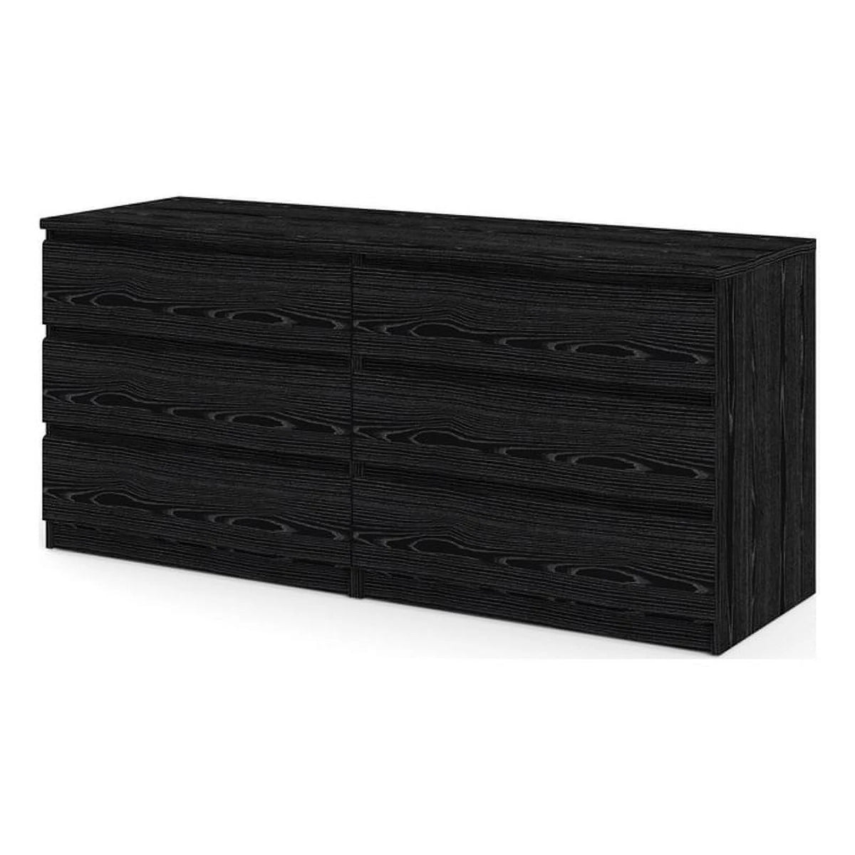 2 Piece Dresser and Chest Set Black Woodgrain Q494970