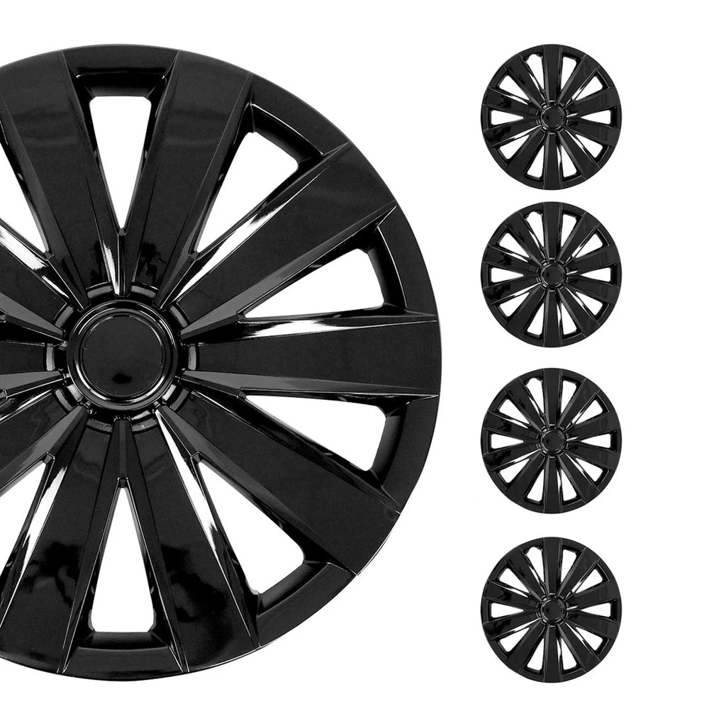 16 Wheel Covers Hubcaps 4Pcs Black N577