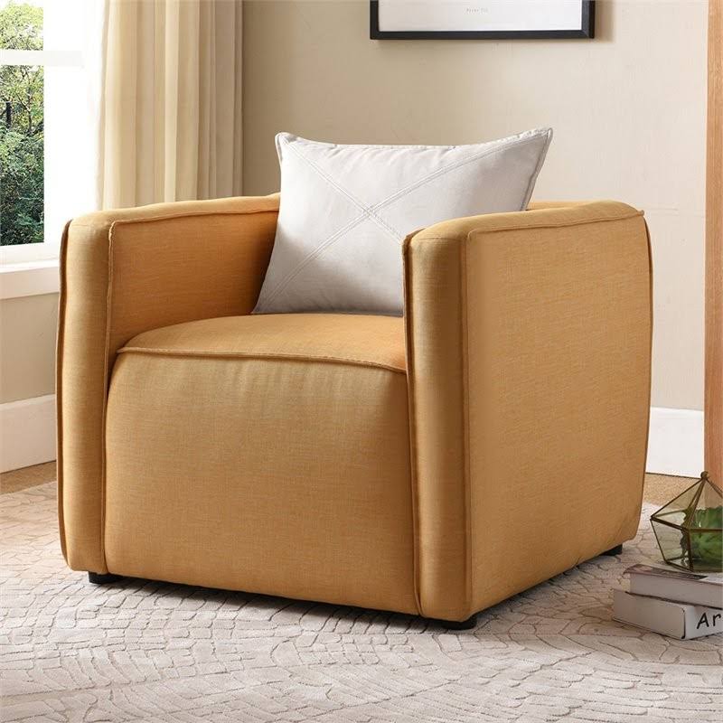 Yellow Fabric Accent Chair I669276