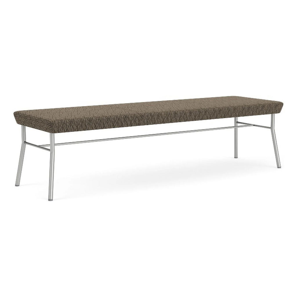 Brown 3-Seat Fabric Reception Bench P7686