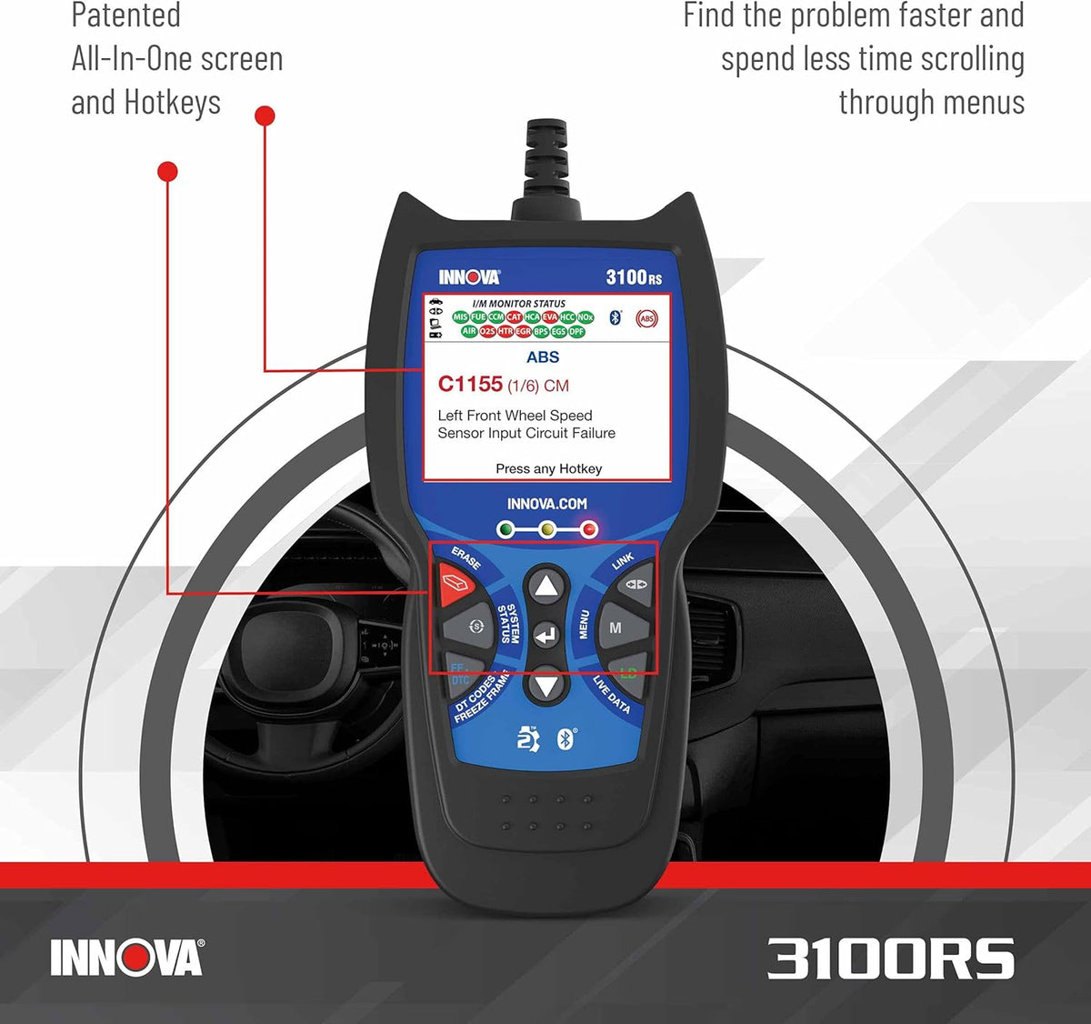 OBD2 Scanner with ABS SRS Code Reader N319640