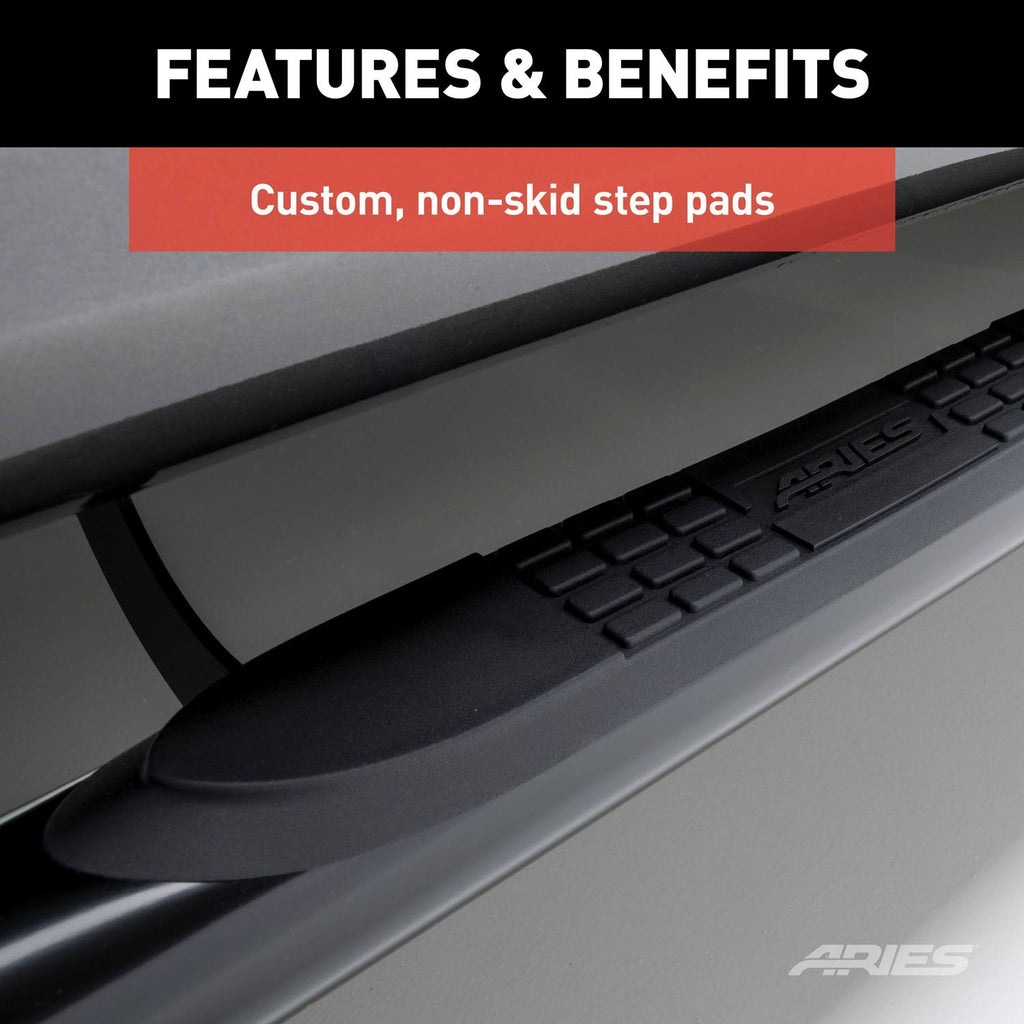 Black 3-Inch Round Side Bars X3250
