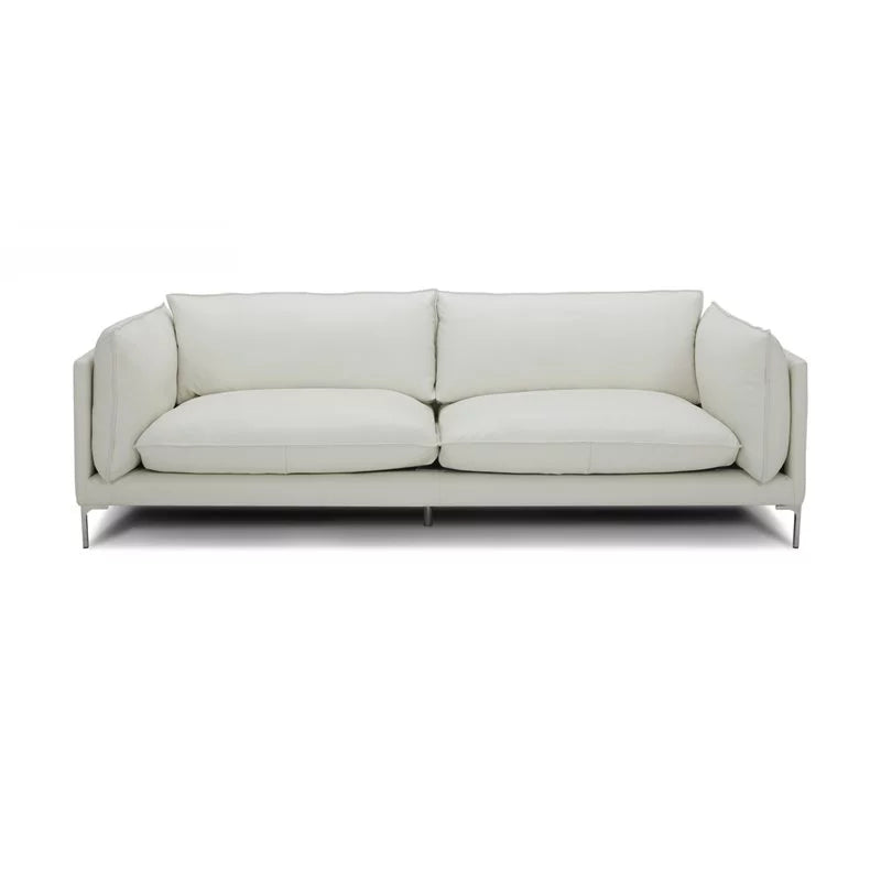 White L-Grade Leather Upholstered Sofa U111