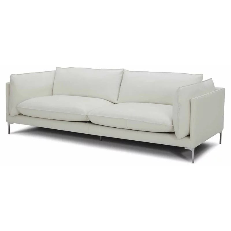 White L-Grade Leather Upholstered Sofa U111