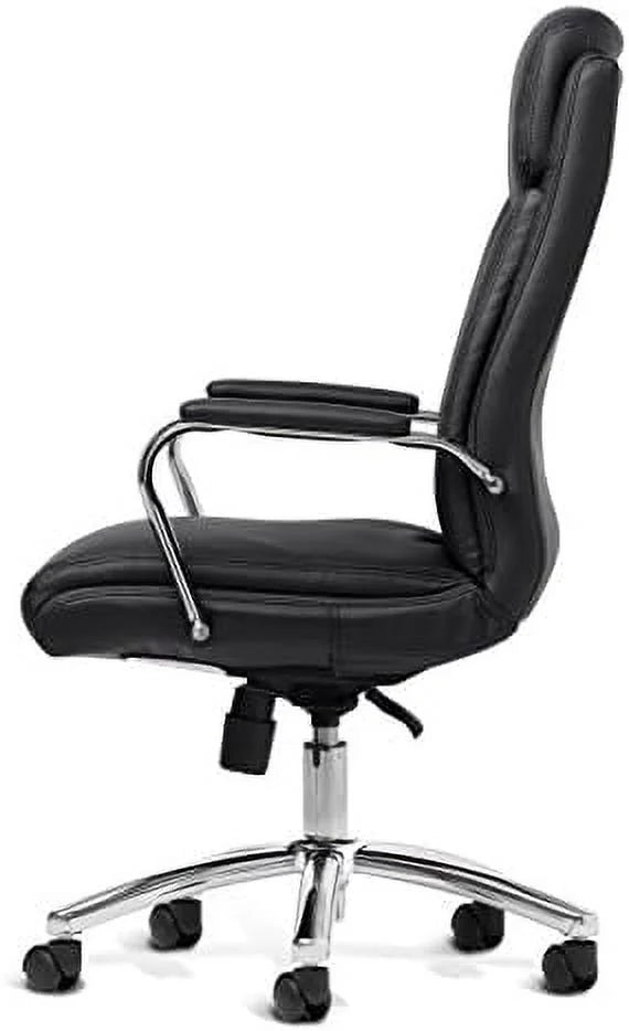 Bonded Leather Executive Rolling Swivel Chair with Chrome Metal Components V810847