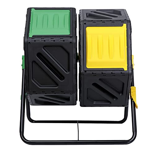 37 Gallon Black Dual Chamber Compost Tumbler W5700