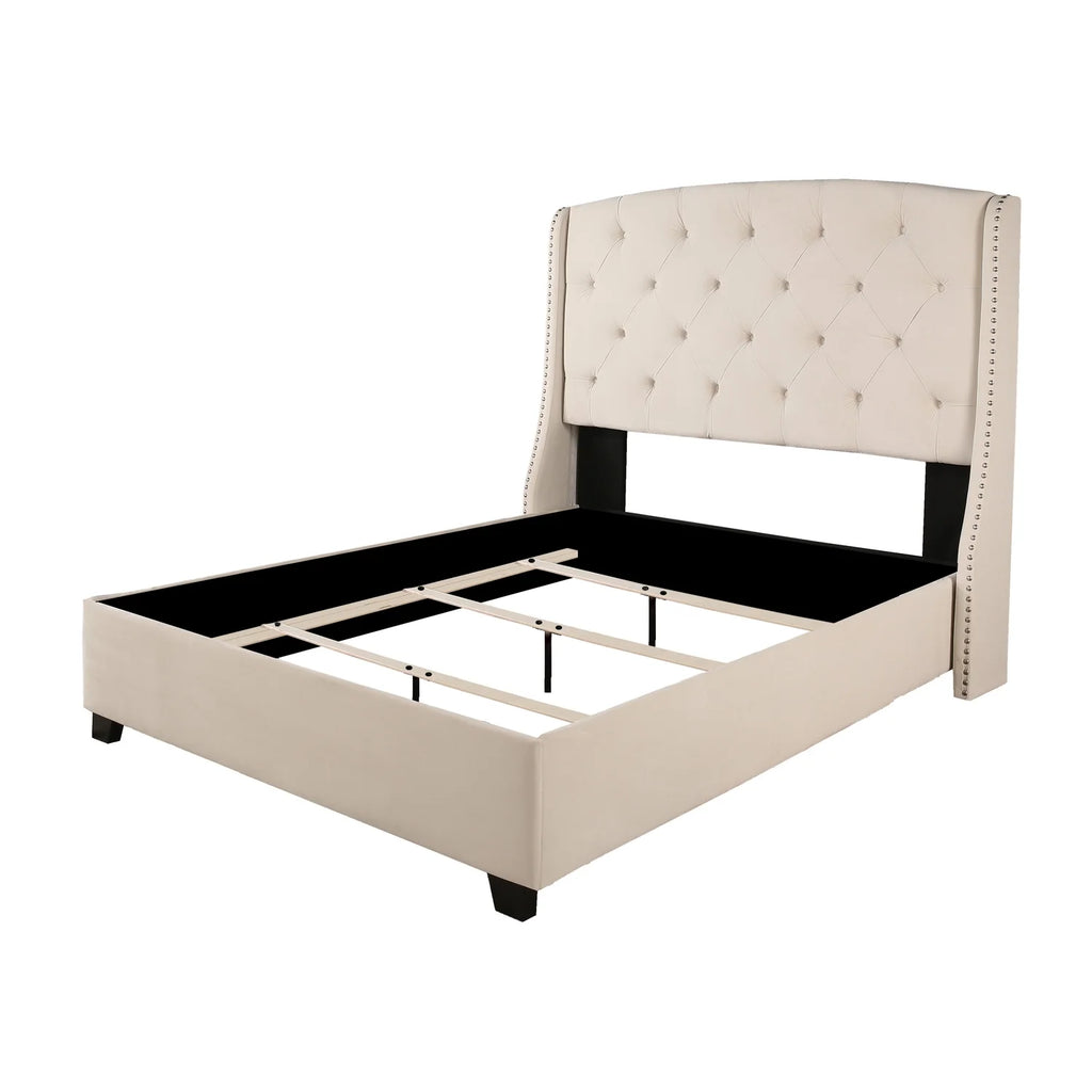 Upholstered King Bed with Nailhead Trim O899349