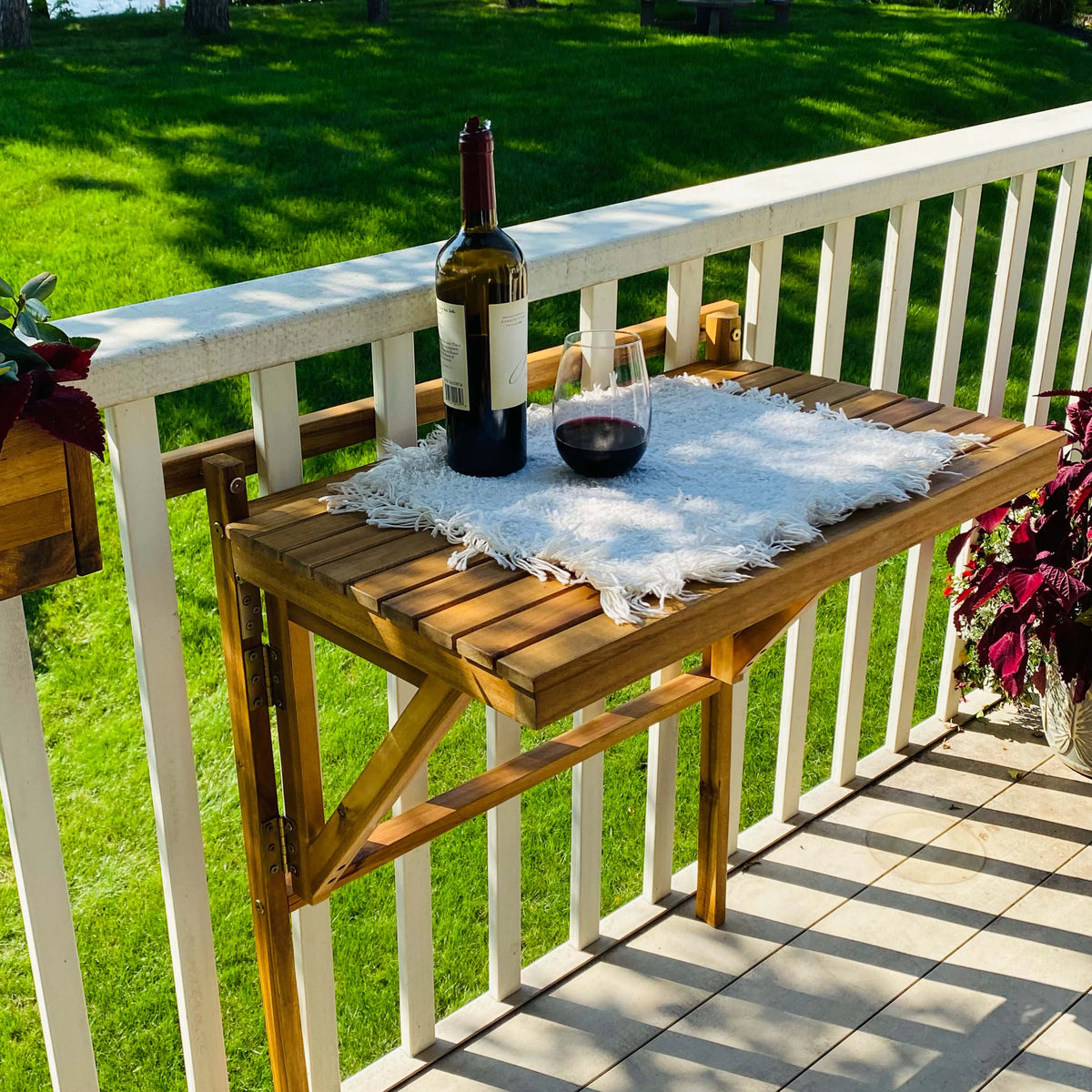 Folding Acacia Wood Balcony Table R2292